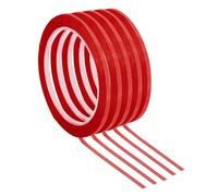 PATIKIL 5 Pack Whiteboard Tape, 4mm 3/32" Width Art Tape Dry Erase Board Pinstripe Thin Tape for Graphic Chart Grid Drafting Electrical Marking, Red