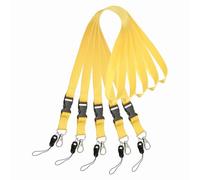 PATIKIL 5 Pack Yellow Lanyards for Keys, Cool Breakaway Lanyard for Men, ID Badges Holder Straps with Lobster Clasp Keychains for Teachers Office Staff