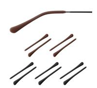 PATIKIL 5 Pairs Eye Glass Replacement Temples, Plastic Anti-Slip Eyeglass End Tips Glasses Retainers Fits 0.9-1.2mm for Round Thin Metal Eyeglass Sunglasses Temple, Black/Brown