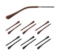 PATIKIL 5 Pairs Eye Glass Replacement Temples, Silicone Anti-Slip Eyeglass End Tips Glasses Retainers Fits 0.9-1.2mm for Round Thin Metal Eyeglass Sunglasses Temple, Black/Brown