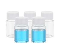 PATIKIL 5 Pcs 15ml Reagent Bottles, PET Wide Mouth Round Bottles with Screw Cap for Lab Water Reagent Liquids Solid Sample Storage Seal, Transparent