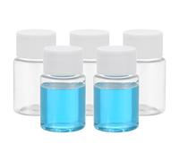 PATIKIL 5 Pcs 30ml Reagent Bottles, PET Wide Mouth Round Bottles with Screw Cap for Lab Water Reagent Liquids Solid Sample Storage Seal, Transparent