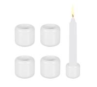 PATIKIL 5 Pcs Chime Candle Holder, 1.8cm ID Ceramic Mini Candle Holder for Meditation Spell Supplies Table Centerpieces Home Decoration, White