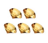 PATIKIL 5 Pcs Diamond Crystal Paperweight, 30mm / 1.18 Inch Crystal Paperweight Paper Weight for Home Office Desktop Table Decor Wedding Party Jewelry Ornaments, Brown