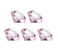PATIKIL 5 Pcs Diamond Crystal Paperweight, 30mm / 1.18 Inch Crystal Paperweight Paper Weight for Home Office Desktop Table Decor Wedding Party Jewelry Ornaments, Pink