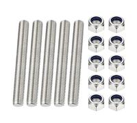 PATIKIL 5 Pcs Fully Threaded Rod, M3 x 100mm 304 Stainless Steel Right Hand Long Thread Bar Studs with Nuts for Pipes Clamps Hangers U-Bolts