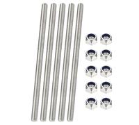 PATIKIL 5 Pcs Fully Threaded Rod, M3 x 250mm 304 Stainless Steel Right Hand Long Thread Bar Studs with Nuts for Pipes Clamps Hangers U-Bolts