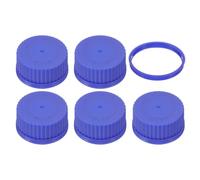 PATIKIL 5 Pcs GL45 Screw Caps, 45mm Polypropylene Cover Seal Screw Cap Thread Media Bottles for GL45 Media Bottles Glass, Blue