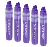PATIKIL 5 Pcs Graffiti Markers, 15mm Purple Poster Markers Thick Acrylic Paint Markers Pen Big Permanent Markers Large for Rock Painting Stone Glass Wood Canvas Poster Sign Ceramic