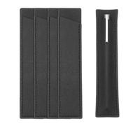 PATIKIL 5 Pcs Leather Pen Pouch Sleeve for Single, Handmade Fountain Pen Pouch Pencil Protective Cover Holder for Touch Ballpoint Pencil Hardcover Journals Notebook, Black