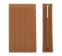 PATIKIL 5 Pcs Leather Pen Pouch Sleeve for Single, Handmade Fountain Pen Pouch Pencil Protective Cover Holder for Touch Ballpoint Pencil Hardcover Journals Notebook, Brown