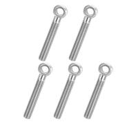 PATIKIL 5 Pcs M10x70mm Shoulder Swing Lifting Eye Bolt, 304 Stainless Steel Metric Half Tooth Thread Fisheye Eye Slip Hole Screw Rigging Bolt Metal Fasteners Screws, Silver Tone