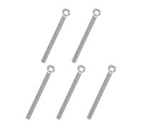 PATIKIL 5 Pcs M5x60mm Shoulder Swing Lifting Eye Bolt, 304 Stainless Steel Metric Full Thread Fisheye Eye Slip Hole Screw Rigging Bolt Metal Fasteners Screws, Silver Tone