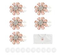 PATIKIL 5 Pcs Rhinestone Button Covers Decorative Clips with 10 Pcs White Sewing Buttons Detachable Water Drop Sewing Replacement for Women Men DIY Crafts Accessories (Champagne/Silver)