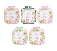 PATIKIL 5 Pieces 2.8" x 3" Square Embroidery Hoops, Adjustable Cross Stitch Hoops Ring ABS Plastic Embroidery Frame Punch Needle Hoop for Sewing, Needlework, DIY Craft, Multicolored