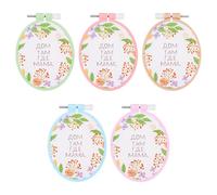 PATIKIL 5 Pieces 3.1" x 3.9" Oval Embroidery Hoops, Adjustable Cross Stitch Hoops Ring ABS Plastic Embroidery Frame Punch Needle Hoop for Sewing, Needlework, DIY Craft, Multicolored