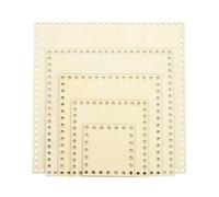 PATIKIL 5 Sizes Crochet Basket Bottom, 1 Set Square Blank Crochet Knitting Wooden Base for DIY Craft Weaving Basket Making Supplies Home Decoration