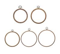 PATIKIL 5 Sizes Embroidery Hoops Set, 5 Pieces Imitated Wood Circle Frame Cross Stitch Hoop Ring for Embroidery Art Craft Sewing Ornaments Hanging Decoration