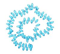 PATIKIL 5 Strands 450-475Pcs Teardrop Crystal Beads, 12x6mm Faceted Teardrop Briolette Horizontal Glass Beads Loose Bead for Bracelet Jewelry Making, Lake Blue