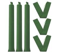 PATIKIL 5' x 6" Sand Bag for Flooding, 6 Pack Long Canvas Sandbags Thickened Water barriers for Flooding with Binding Elastic Band for Door Flood Control, Green