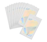 PATIKIL 5 x 8 Inch Holographic Packaging Bags, 50 Pcs Clear Window Resealable Food Storage Smell Proof Foil Pouch Bag for Small Business Party Favor Candy Jewelry, White