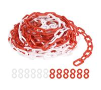 PATIKIL 50 Foot Plastic Chain Links, 2inch Safety Barrier Chain Red/White for Crowd Control, Queue Line, Parking, Fence, Gate, Concert, Construction Site and Decoration
