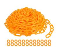 PATIKIL 50 Foot Plastic Chain Links, 2inch Safety Barrier Chain Yellow for Crowd Control, Queue Line, Parking, Fence, Gate, Concert, Construction Site and Decoration
