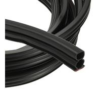 PATIKIL 50 Ft D Shape Rubber Seal Strip, 2/5" W x 3/5" T Self-Adhesive Extra Thick Rubber Door Weather Stripping for Large Gaps, Door Frame, Window Insulation, Soundproof, Black/Red
