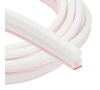 PATIKIL 50 Ft D Shape Rubber Seal Strip, 2/5" W x 3/5" T Self-Adhesive Extra Thick Rubber Door Weather Stripping for Large Gaps, Door Frame, Window Insulation, Soundproof, White/Red