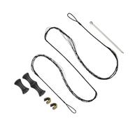 PATIKIL 50 Inch Bow String Replacement, Archery Bowstrings Accessories 12 Strands Bowstring with Finger Guard & 2 Brass Nock Points for Traditional Recurve Longbow, Black