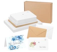 PATIKIL 50 Pack 4x6 Inch Foldable Watercolor Cards with Envelopes, 50 Pack Round Corners Postcards, 140lb/300 GSM Pure Cotton Paper for Art Painting Creative Thank Note