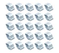 PATIKIL 50 Pack 7-9mm Double Ear Hose Clamp, Galvanized Steel O Clip Crimp Rings for Fuel Petrol Pipe Tube Fitting Connections, Silver Tone