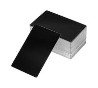 PATIKIL 50 Pack Metal Business Cards Anodized 0.8mm Thick Anodized Aluminum Blanks Name Card 3.4x2.1Inch Laser Engrave Printable Name Card for Custom DIY, Black
