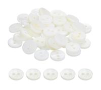 PATIKIL 50 Pcs 10mm Mother of Pearl Buttons, 2 Holes MOP Natural Pearl Shell Buttons for Sewing Clothes Coat Suits Shirt DIY Craft Decoration, White