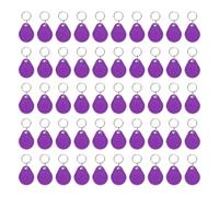 PATIKIL 50 Pcs 13.56MHz UID Writable Rewritable Smart Key Fobs, Clone IC Key Fob Tags Blank Smart Card Key Classic 1K for Entry Access Control System, Purple