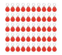 PATIKIL 50 Pcs 13.56MHz UID Writable Rewritable Smart Key Fobs, Clone IC Key Fob Tags Blank Smart Card Key Classic 1K for Entry Access Control System, Red