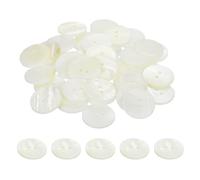 PATIKIL 50 Pcs 23mm Mother of Pearl Buttons, 2 Holes MOP Natural Pearl Shell Buttons for Sewing Clothes Coat Suits Shirt DIY Craft Decoration, White