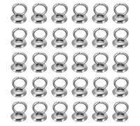 PATIKIL 50 Pcs 4mm Silvery Stainless Steel Round Bead Caps with Loop for DIY Crafts