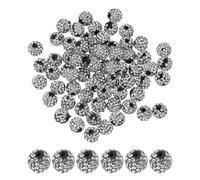 PATIKIL 50 Pcs Black And White Rhinestone Beads for Jewelry Making, 10mm Round Disco Ball Beads with Hole, DIY Crafting