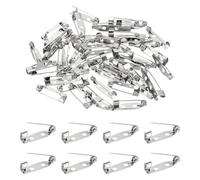 PATIKIL 50 Pcs Brooch Pin Back, 20mm (0.78") Bar Pins Backs Safety Clasp, Dark Silver