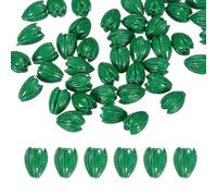PATIKIL 50 Pcs Coral Flower Beads, 11x8mm Artificial Jasmine Flower Shell Floral Spacer Beads for DIY Crafts Making Necklace Bracelet Earring Accessories, Green