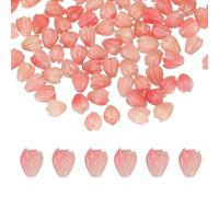PATIKIL 50 Pcs Coral Flower Beads, 9x6mm Artificial Jasmine Flower Shell Floral Spacer Beads for DIY Crafts Making Necklace Bracelet Earring Accessories, Imitation Jade Peach Pink