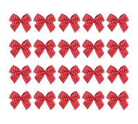 PATIKIL 50 Pcs Dots Ribbon Bows 1 Inch Small Twist Tie Bows Craft Bows for DIY Gift Wrapping Wedding Birthday Valentine's Day Mother's Day, Red/White Dots
