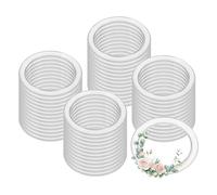 PATIKIL 50 Pcs Dream Catcher Rings, 15.7 inch Floral Macrame Plastic O Rings DIY Round Plastic Hoops for Crochet Craft Making Wall Hanging Wedding Wreath Christmas, Clear
