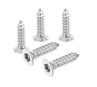 PATIKIL 50 Pcs Flat Head Torx/Star Screws, M4 x 16mm Torx Drive Self Tapping Wood Screws Stainless Steel Countersunk Tamper Proof Screw with T20 Bit for Wood Soft Metal
