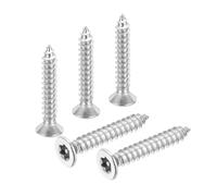 PATIKIL 50 Pcs Flat Head Torx/Star Screws, M4 x 25mm Torx Drive Self Tapping Wood Screws Stainless Steel Countersunk Tamper Proof Screw with T20 Bit for Wood Soft Metal