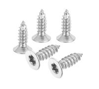 PATIKIL 50 Pcs Flat Head Torx/Star Screws, M5 x 16mm Torx Drive Self Tapping Wood Screws Stainless Steel Countersunk Tamper Proof Screw with T25 Bit for Wood Soft Metal