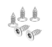 PATIKIL 50 Pcs Flat Head Torx/Star Screws, M6 x 16mm Torx Drive Self Tapping Wood Screws Stainless Steel Countersunk Tamper Proof Screw with T30 Bit for Wood Soft Metal