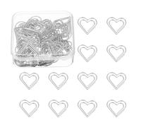 PATIKIL 50 Pcs Heart Shape Paper Clip, Metal Cute Small Paper Clamp Clips for Office Supplies Craft Scrapbook Document Note Sorting, Electroplating, Silver