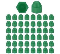 PATIKIL 50 Pcs Hex Nut Cover, M14x22x27mm Nylon Screws Bolt Covers Caps Dome Acorn Hex Head Bolt Protection Cap for Screws Nut, Green